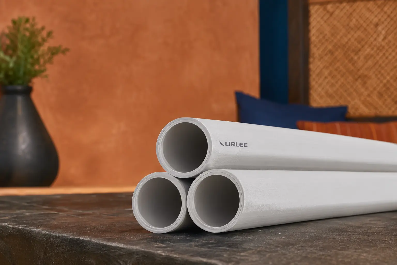 Close-up of small-diameter pressure-pipe openings