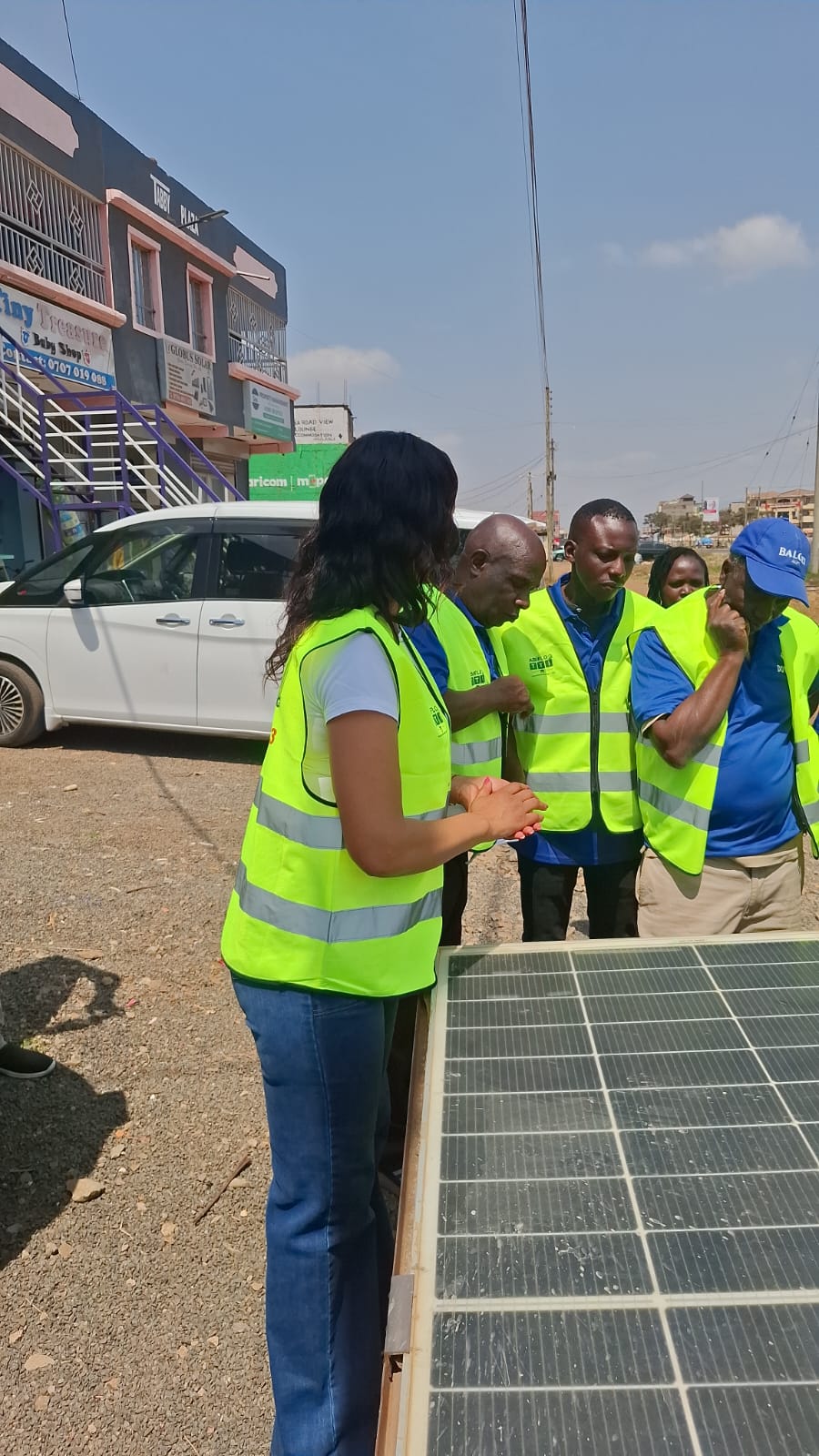 ABIFLO TTI learners during a practical solar training demonstration in Makongeni